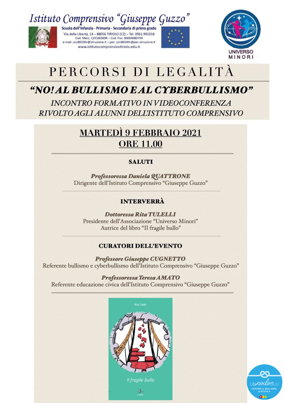 locandina conferenza bullismo 09.02.2021
