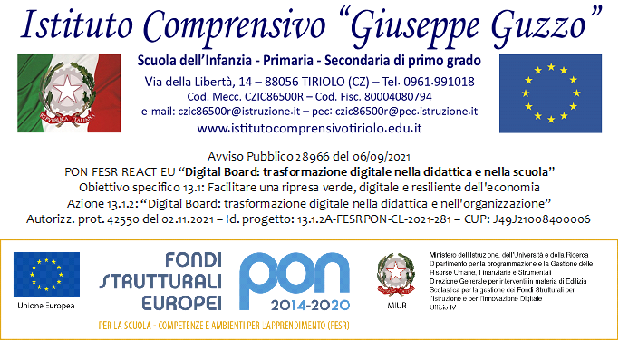 logo PON FESR digital board per sito