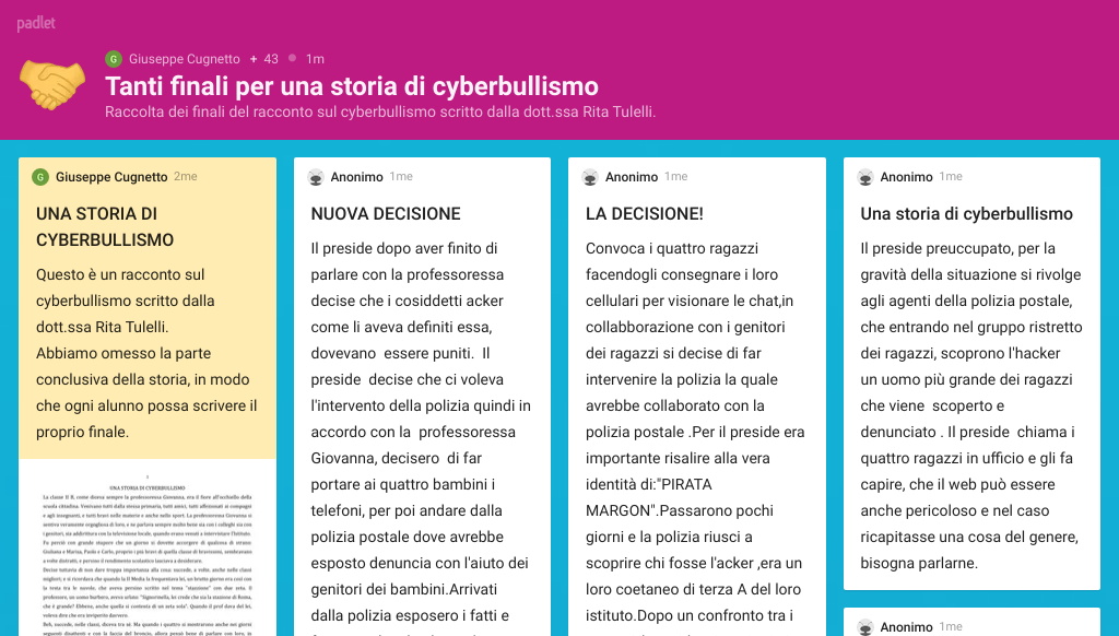padlet cyberbullismo 2021