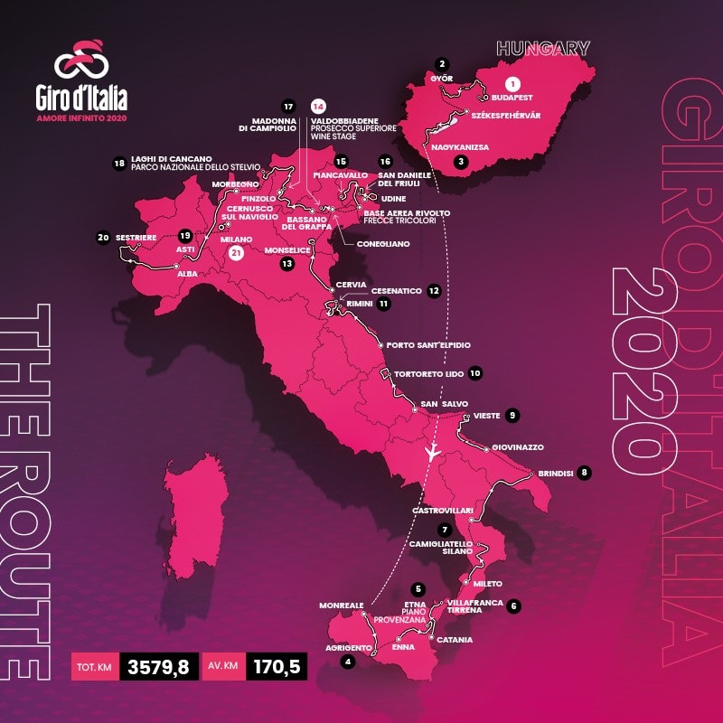 tappe giro dItalia 2020
